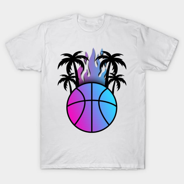 Miami Vice Palm Beach Basketball T-Shirt by BuzzerBeater00